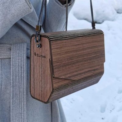 Wooden leather American Walnut bag premium