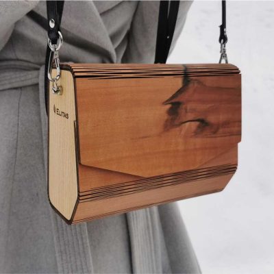Wooden leather Indian apple bag for women